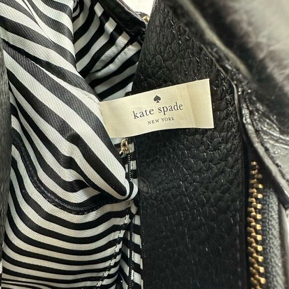 Kate Spade Southport Avenue Lydia Satchel Bag Black Pebbled Leather Top Handle - Picture 8 of 16